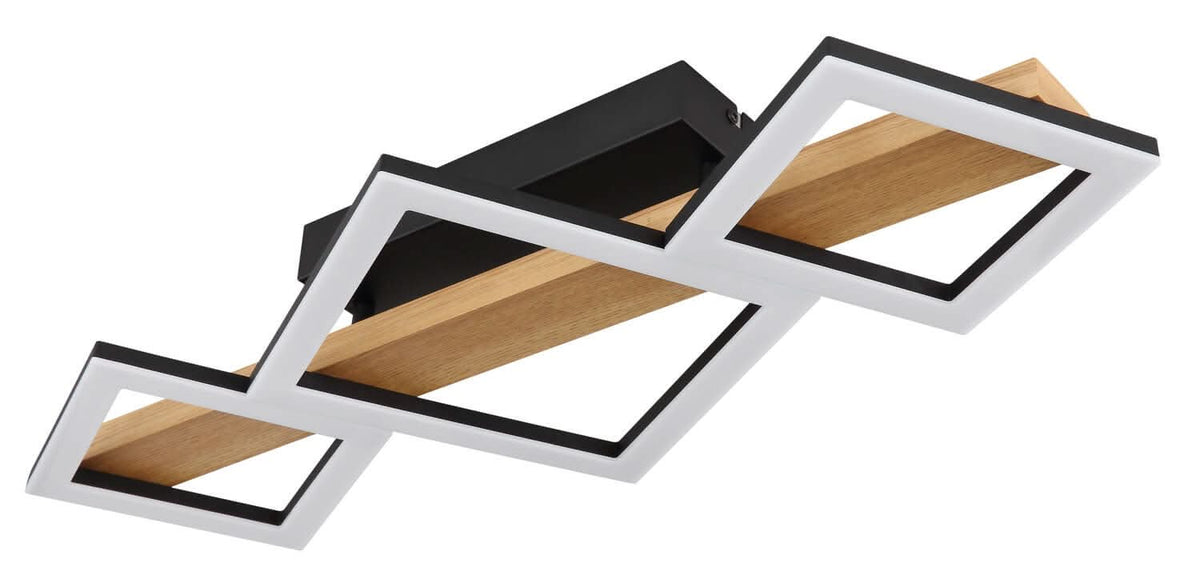 Plafonnier Dustin noir mat, L 66 cm