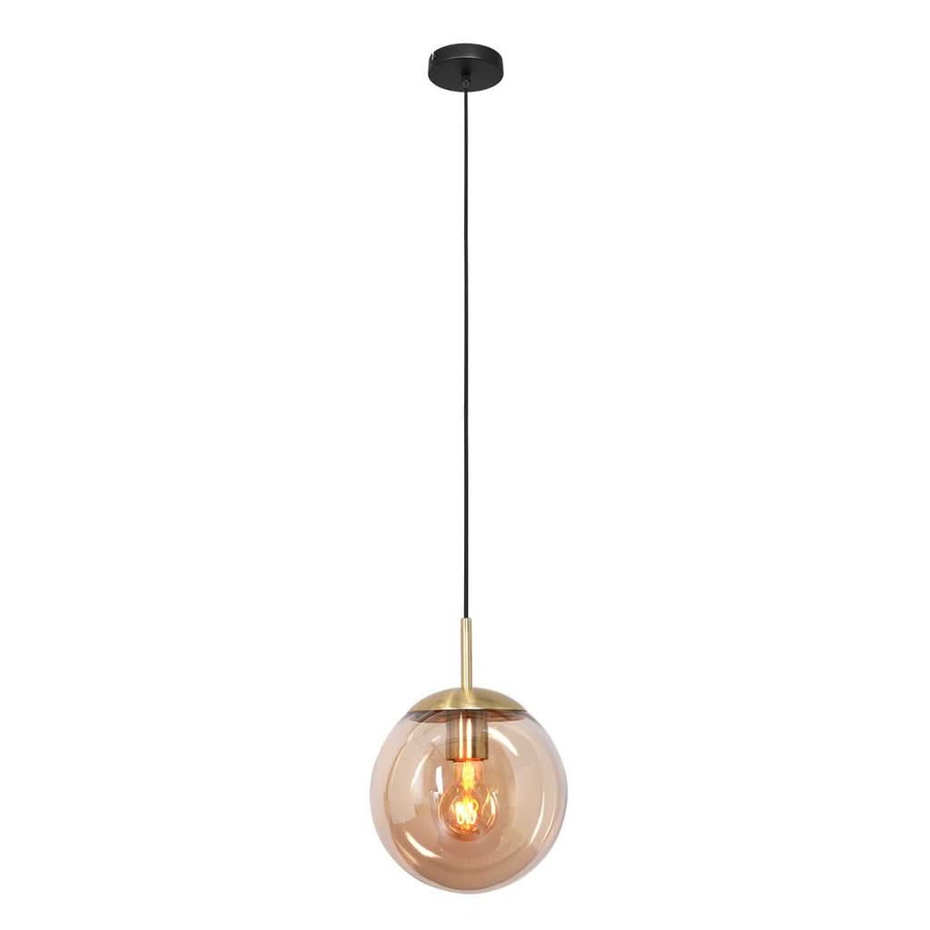 Vue complète de la suspension avec rosace noire fixée au plafond
