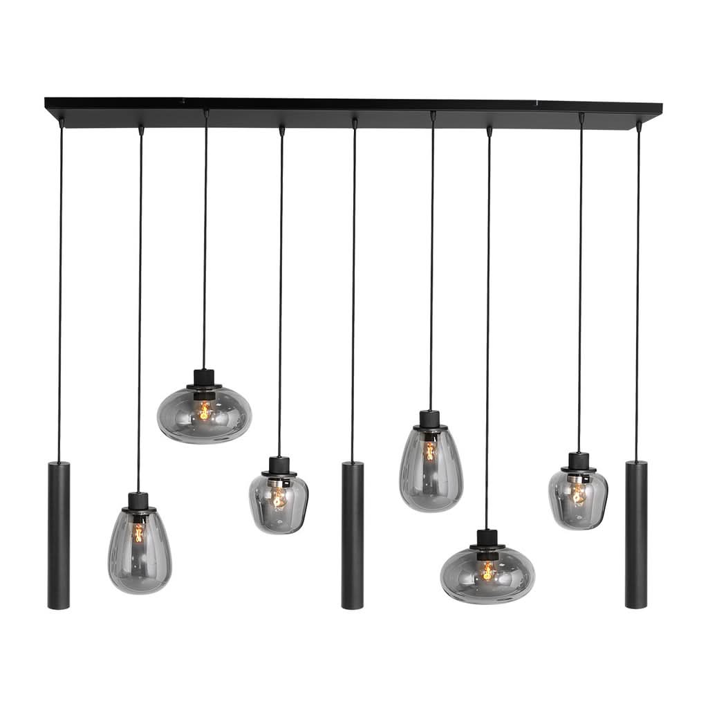 Lustre boule verre fumé noir 9 lumières Reflexion | Designix