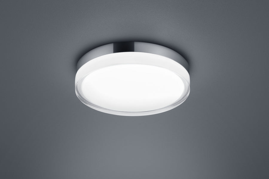 Plafonnier extérieur Tana chromé, Ø 28 cm