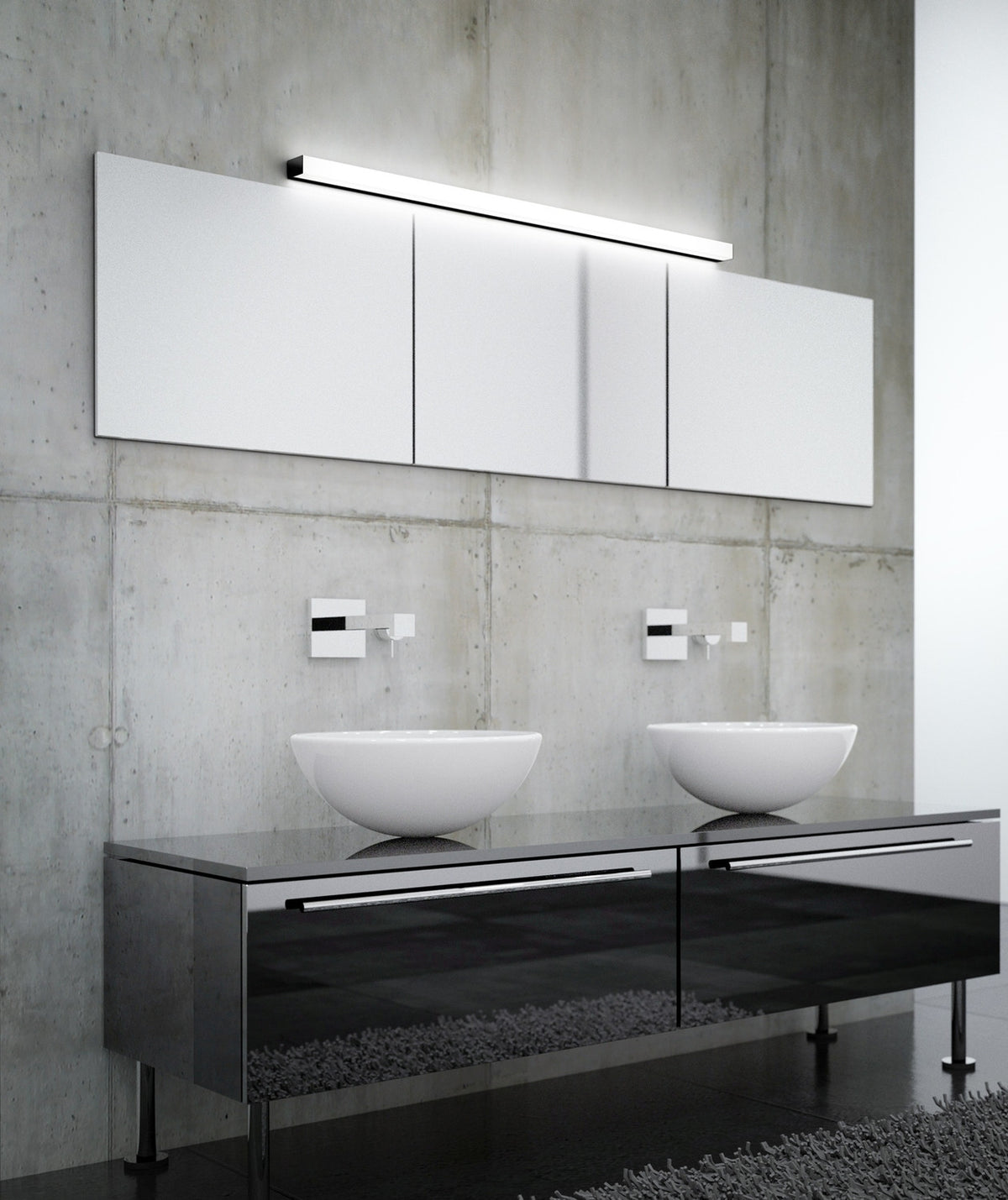 Applique murale Lado noire, L 120 cm