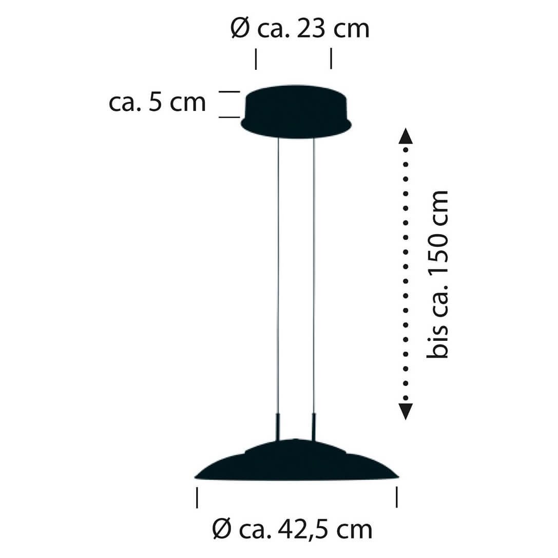 Suspension Findus nickel satiné, verre