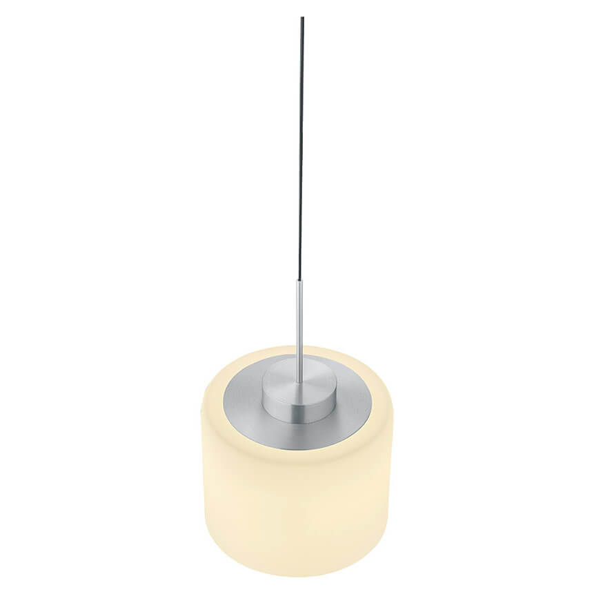 Suspension Abby aluminium et opale, verre, Ø 26 cm