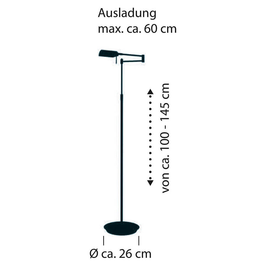 Lampadaire Graz nickel satiné