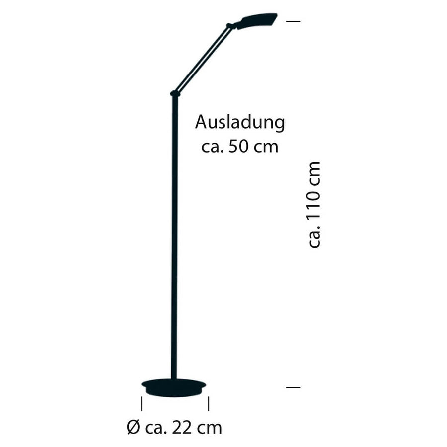 Lampadaire Evolo taupe, H 110 cm