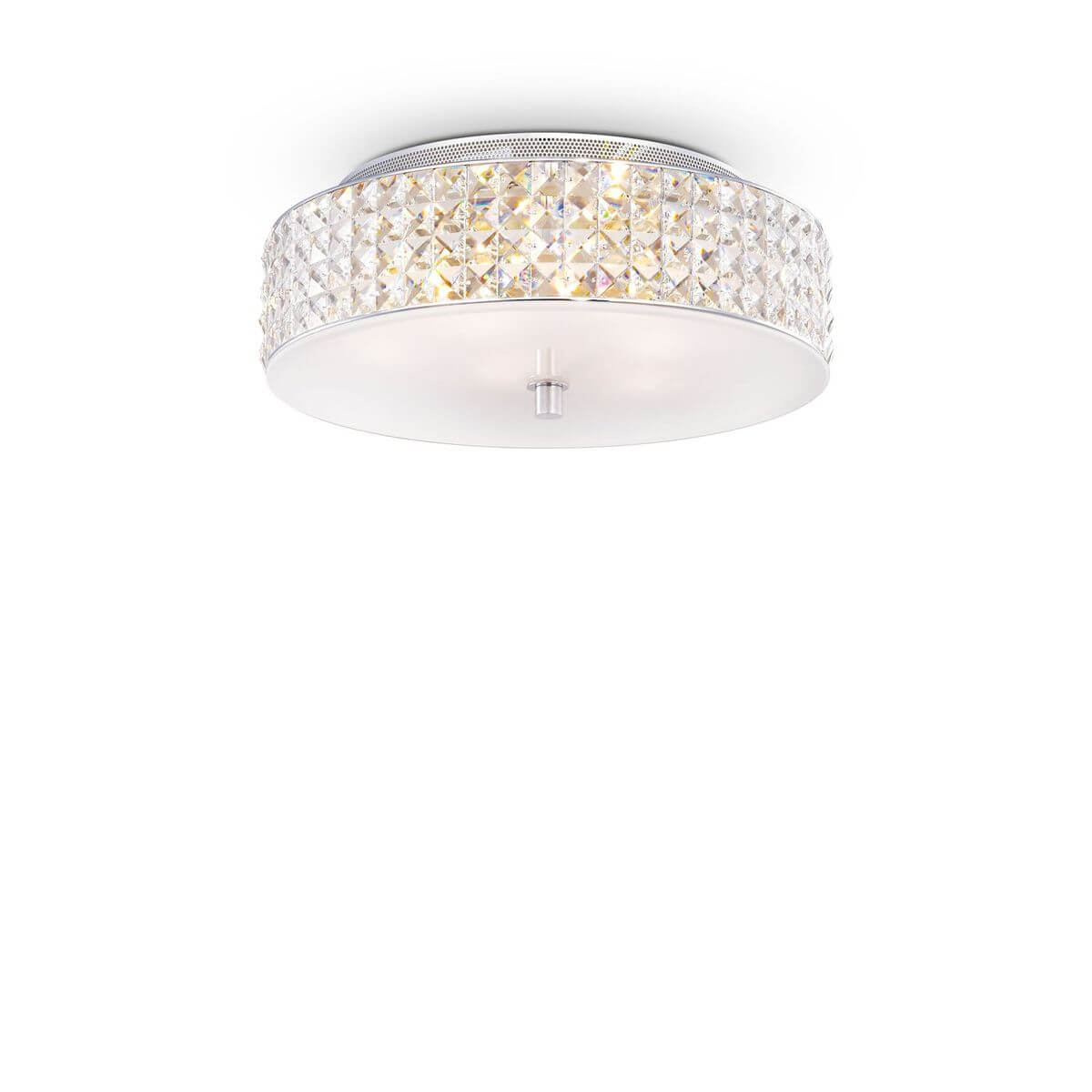 Plafonnier Roma 6 lumières chromé, cristal
