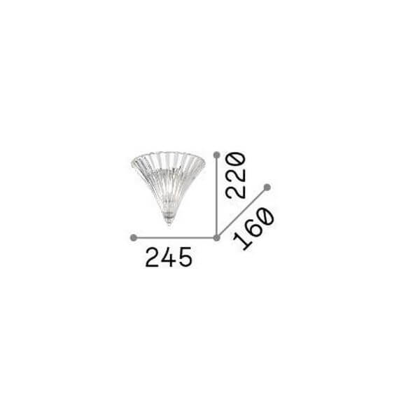 Schéma coté : largeur 245 mm, hauteur 220 mm, profondeur 160 mm