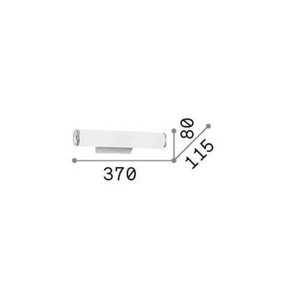 Schéma de dimensions indiquant 370 mm de largeur, 80 et 115 mm
