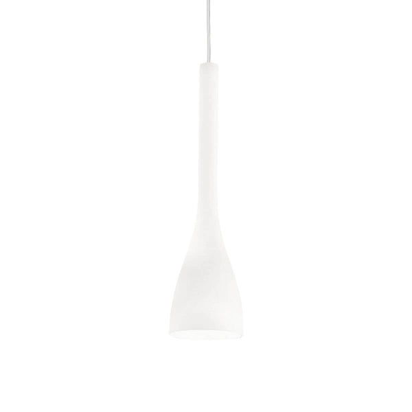 Suspension Flut blanche, verre, H 42 cm
