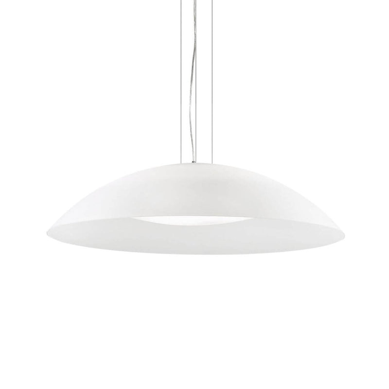 Suspension Lena 3 lumières blanche, verre, Ø 74 cm