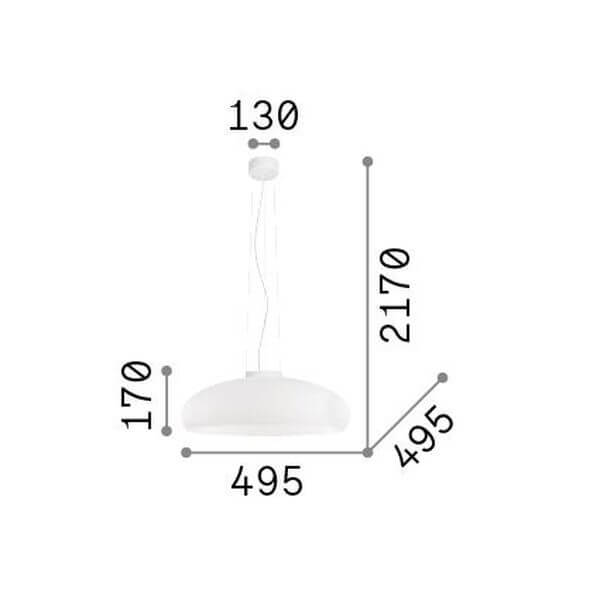 Suspension Aria blanche, verre