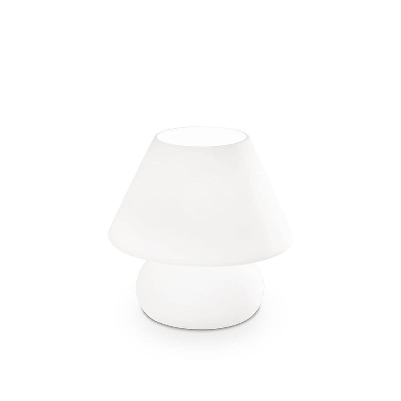 Lampe à poser Prato blanche, verre, Ø 16,5 cm