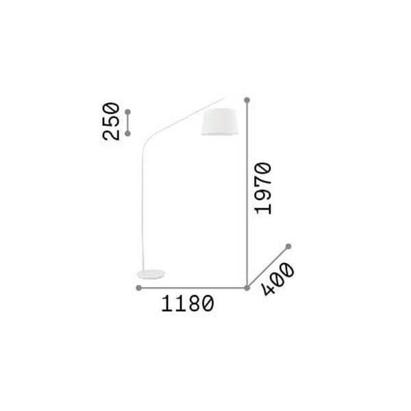 Lampadaire Daddy noir, tissu