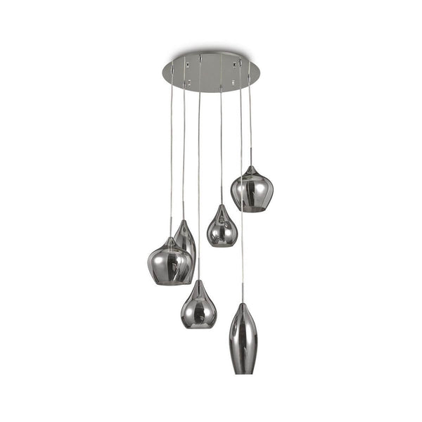 Suspension Soft 6 lumières fumée, verre