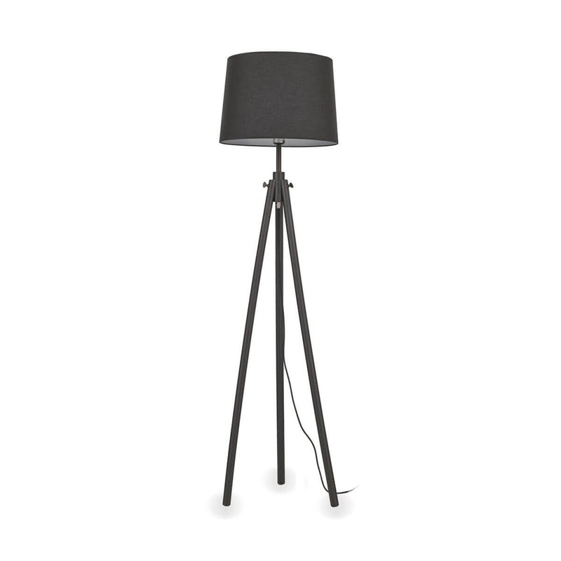 Lampadaire York noir, bois
