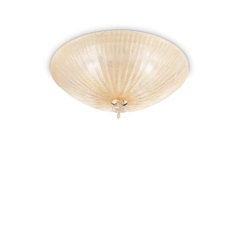 Plafonnier Shell 3 lumières ambré, verre