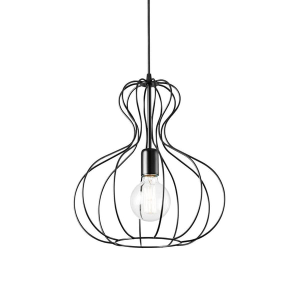 Suspension Ampolla noire, H 38 cm