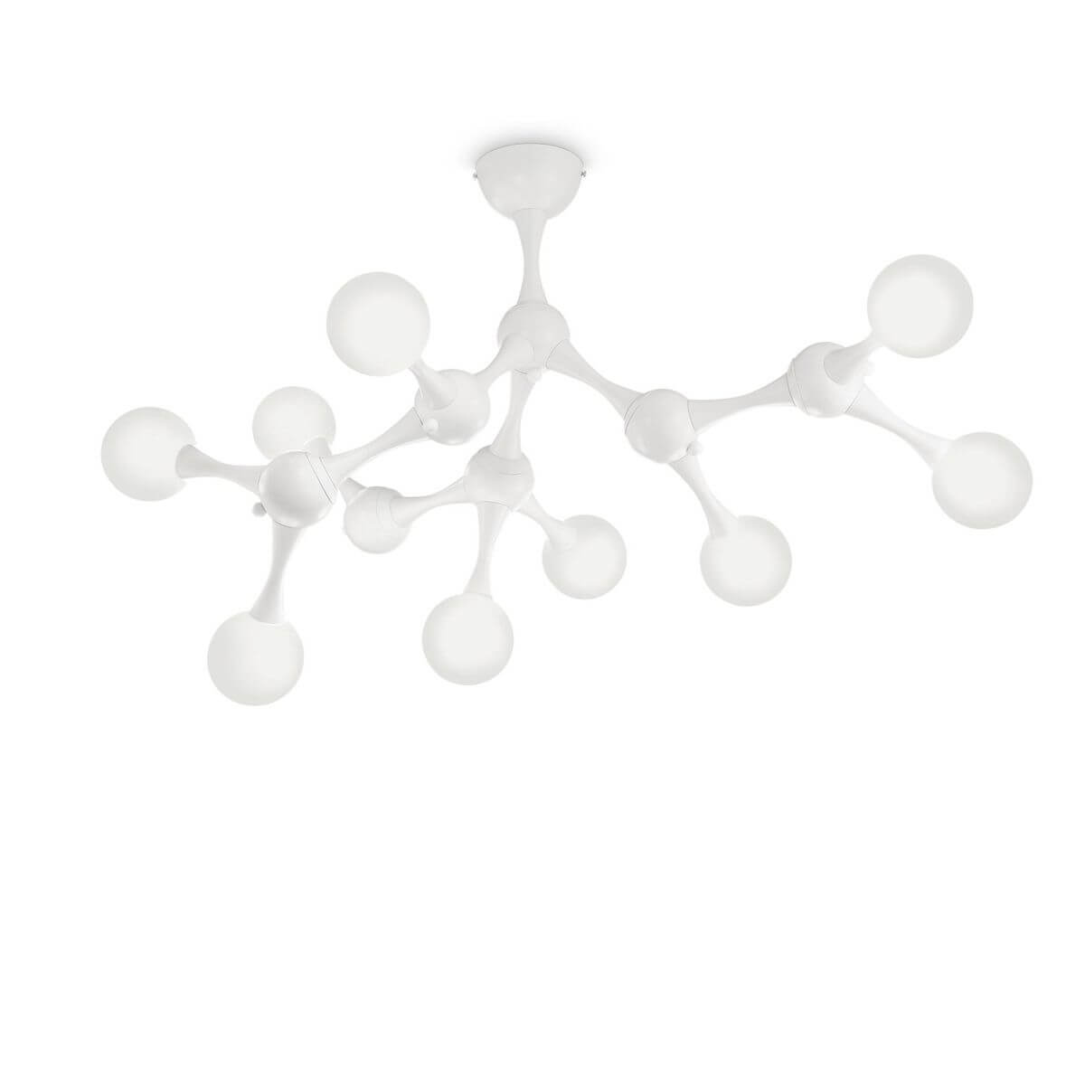 Plafonnier Nodino 9 lumières blanc, verre