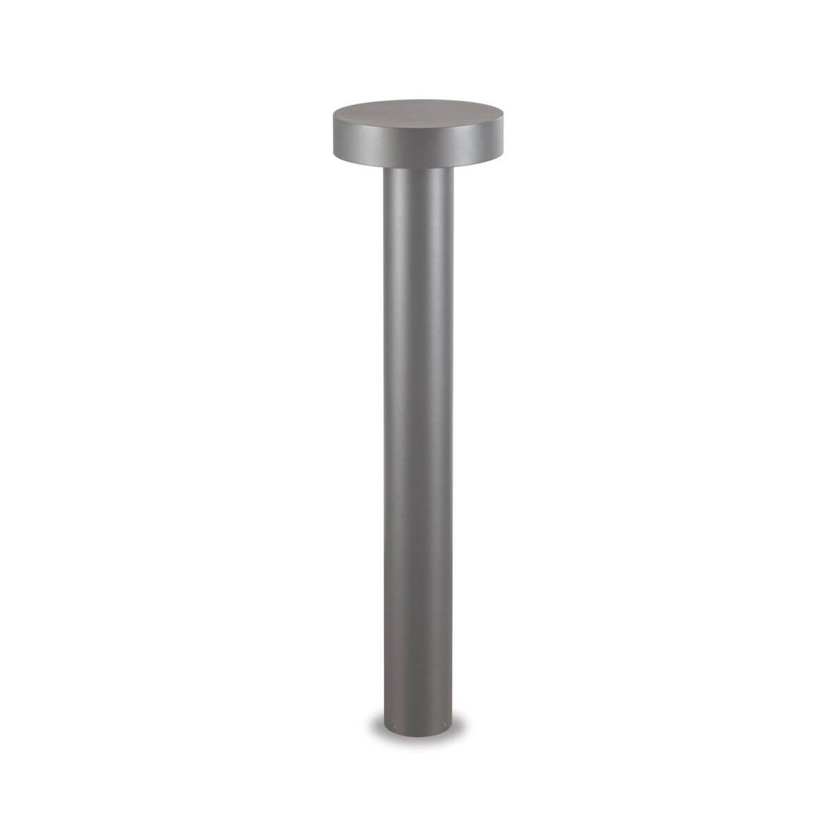 Borne lumineuse cylindrique anthracite sur fond blanc, vue de face entière