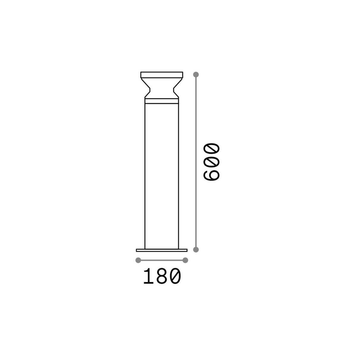 Lampadaire extérieur Torre noir, Ø 18 cm (186955)