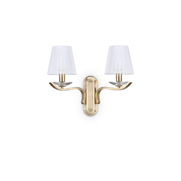 Applique murale Pegaso 2 lumières laiton, verre