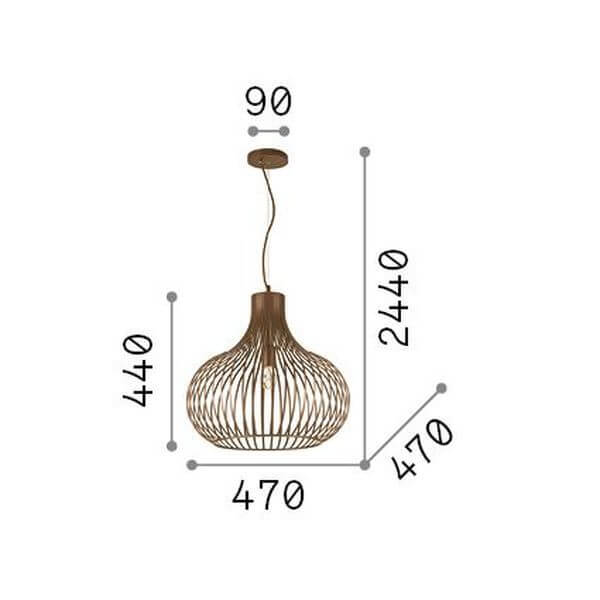 Suspension Onion marron, Ø 47 cm