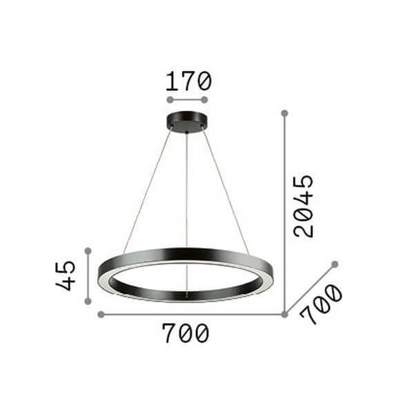 Suspension Oracle blanche, Ø 70 cm