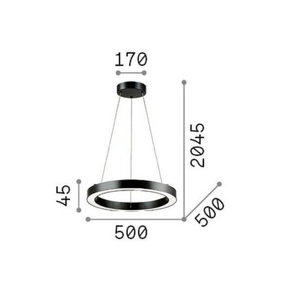 Suspension Oracle noire, Ø 50 cm