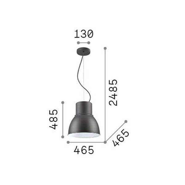 Suspension Breeze grise, H 48,5 cm