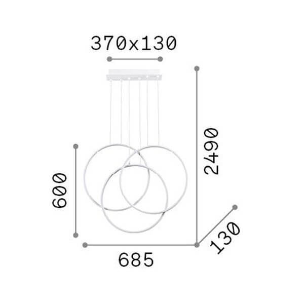 Suspension Frame blanche, L 68,5 cm