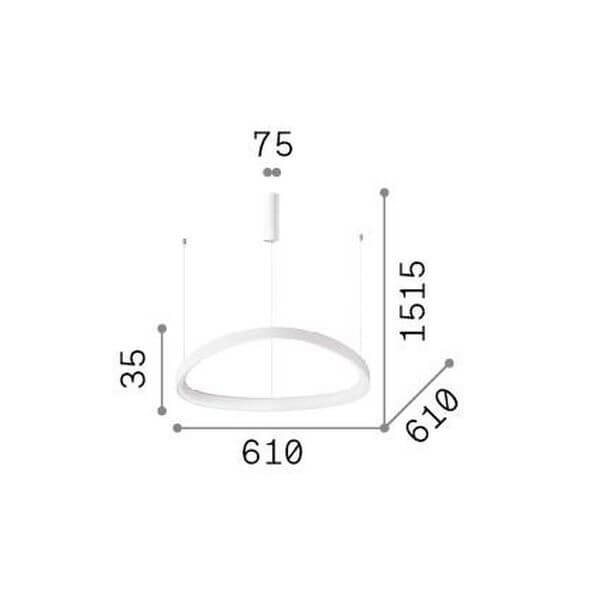 Suspension Gemini noire, L 61 cm (304694)