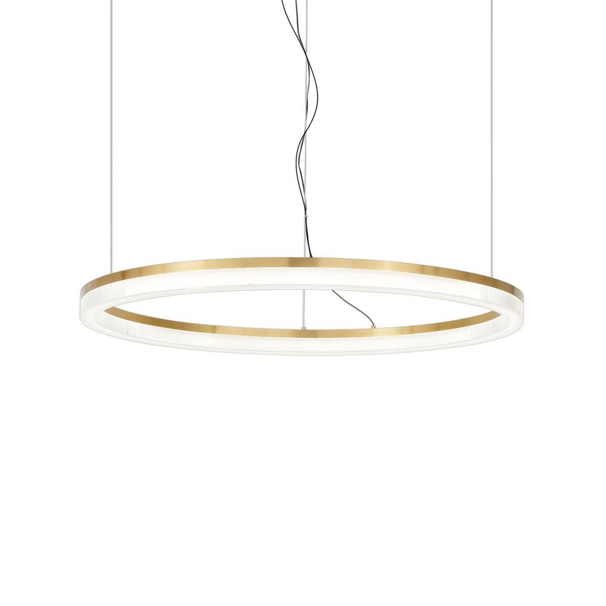 Suspension Crown laiton, verre, Ø 80 cm
