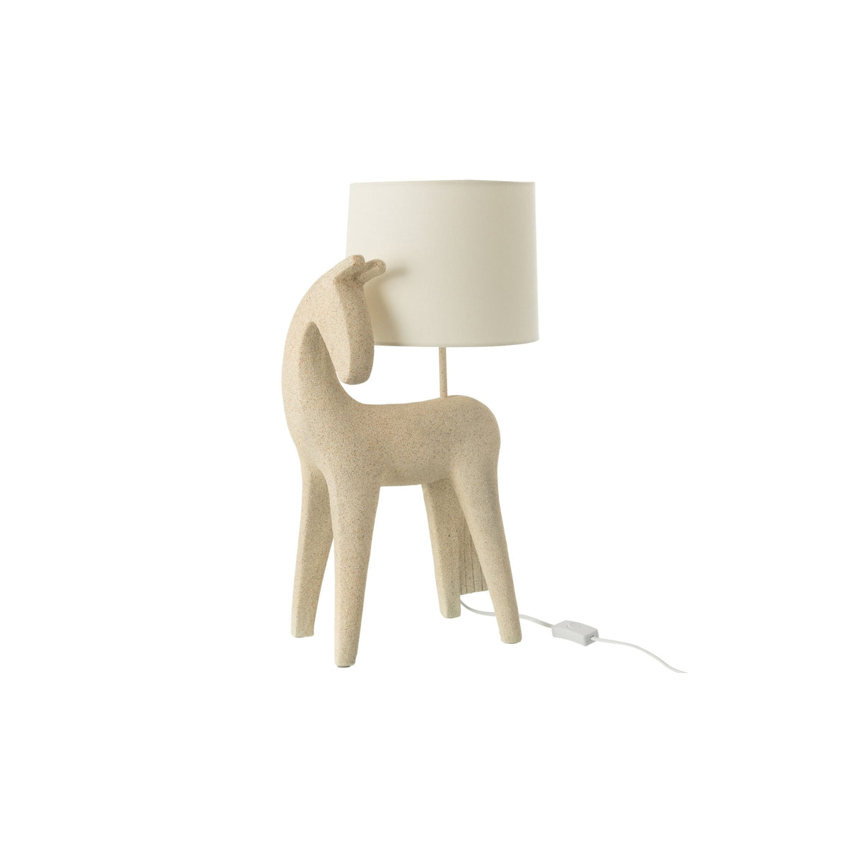 Lampe à poser cheval en résine beige