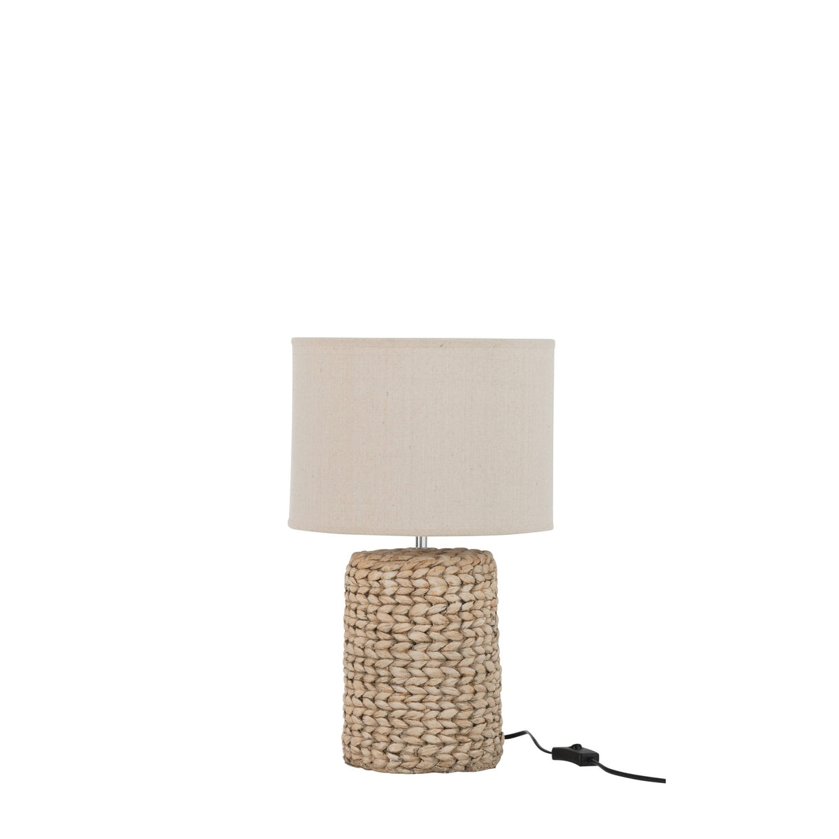 Lampe à poser en béton tressé et coton naturel, petit modèle