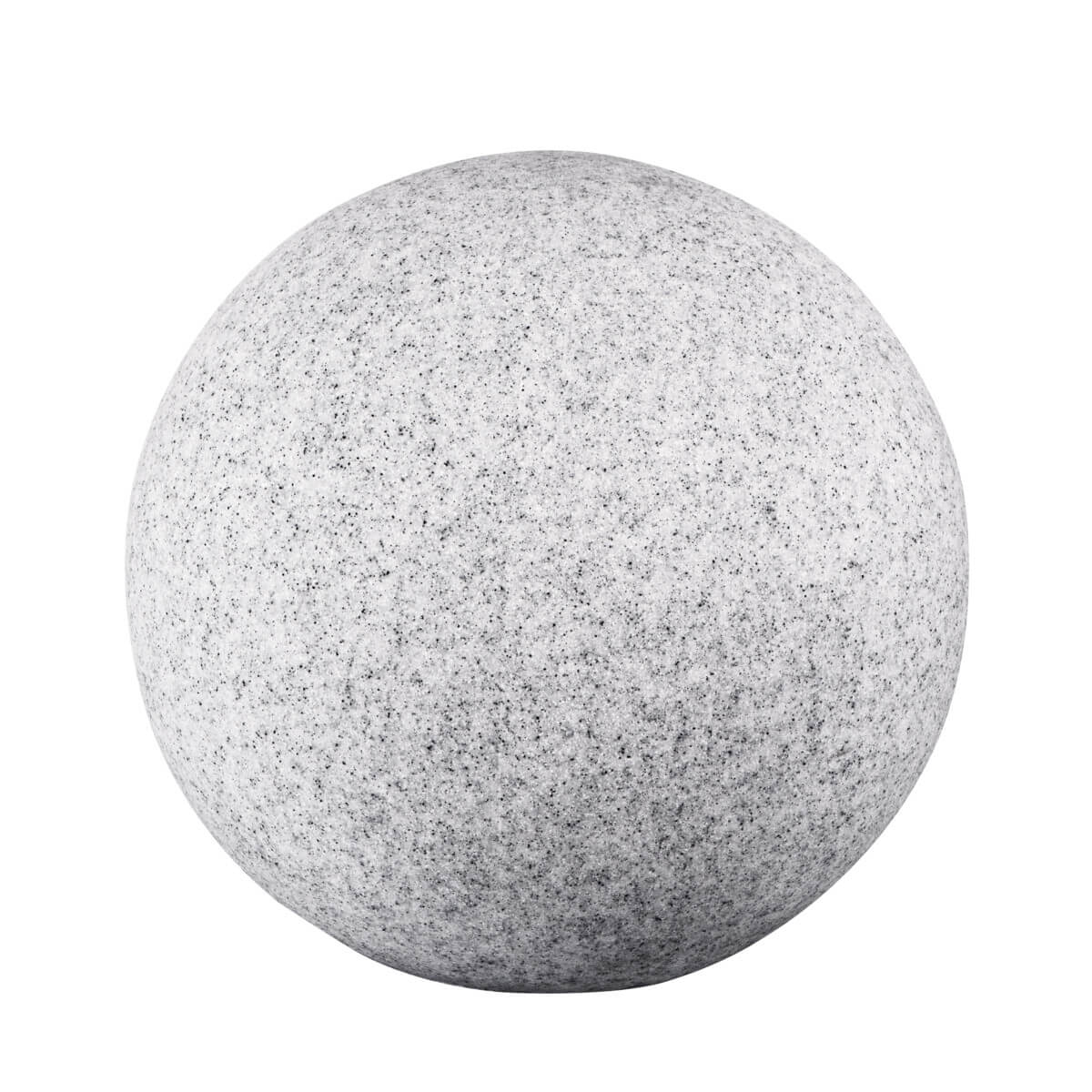 Sphère extérieure blanche tachetée vue de face sur fond neutre
