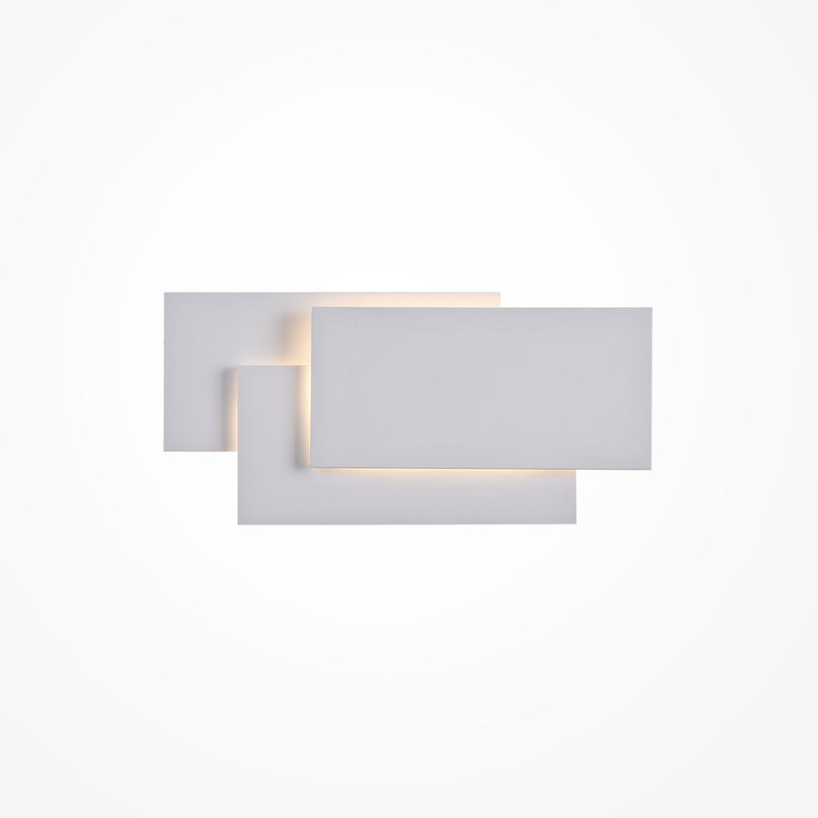 Schéma de la plaque rectangulaire de fixation et du support mural du luminaire