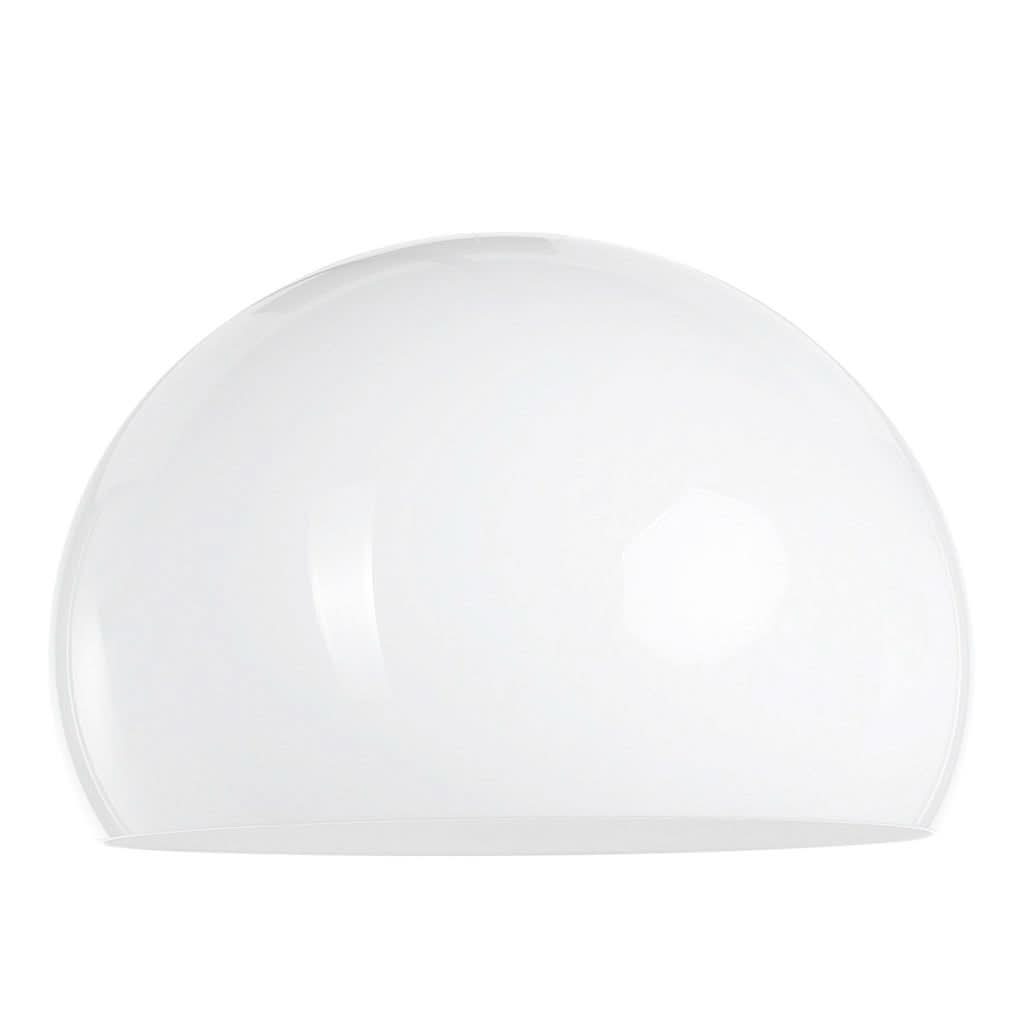 Abat-jour demi-sphère en verre blanc opaque, présenté seul sur fond blanc.