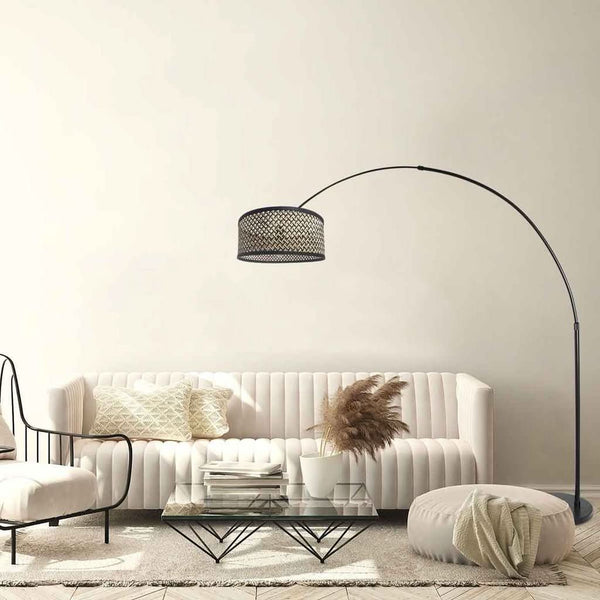 Natural Black Bamboo Floor Lamp | Zyla