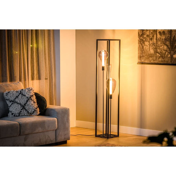 3-Light Black Metal Floor Lamp | Kasbah