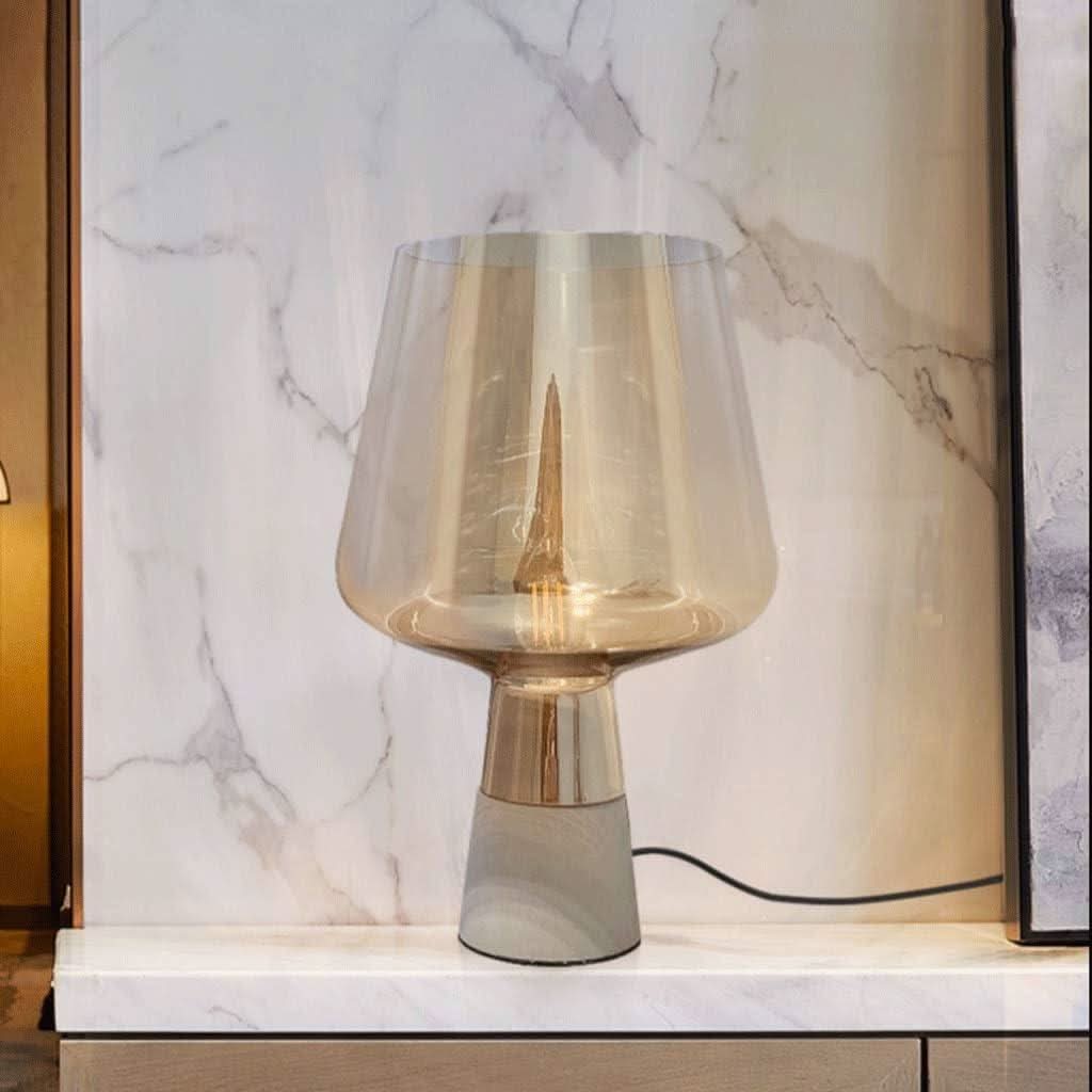 Lampe Art Deco Verre et Béton | Silhouette Urbaine - Designix Lampe de chevet Petite | 20x30cm Ambre