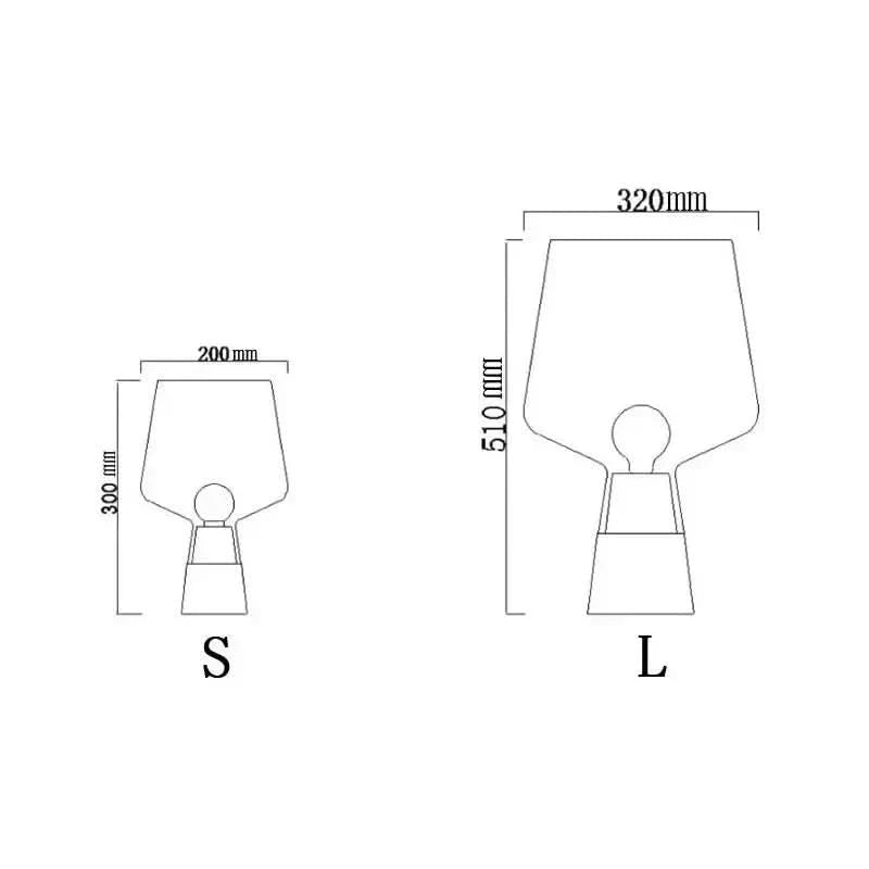 Lampe Art Deco Verre et Béton | Silhouette Urbaine - Designix Lampe de chevet Petite | 20x30cm Gris Fumé