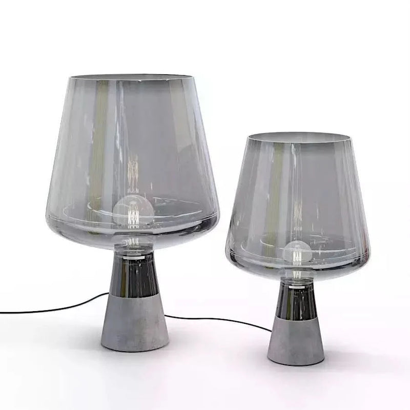 Art Deco Glass and Concrete Lamp | Urban Silhouette