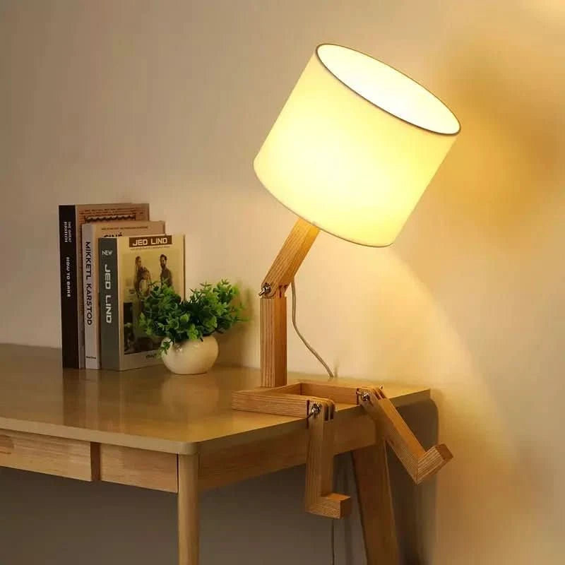 Lampe Bonhomme Bois Assis | Compagnon Luminé - Designix Lampe de chevet Blanc Froid