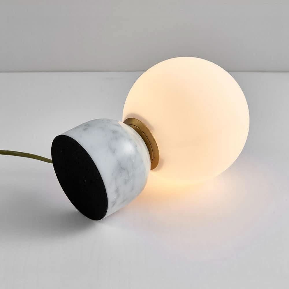 Lampe Boule à Poser Design | Sphère Minérale - Designix Lampe de chevet Blanc Blanc Chaud
