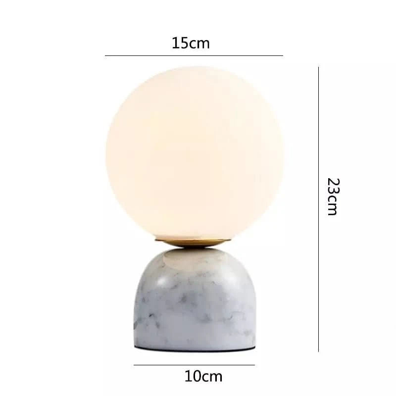Lampe Boule à Poser Design | Sphère Minérale - Designix Lampe de chevet Noir Blanc Chaud