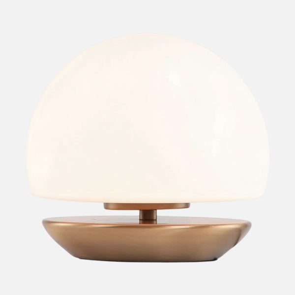 Opal glass and bronze touch bedside lamp | Ancilla