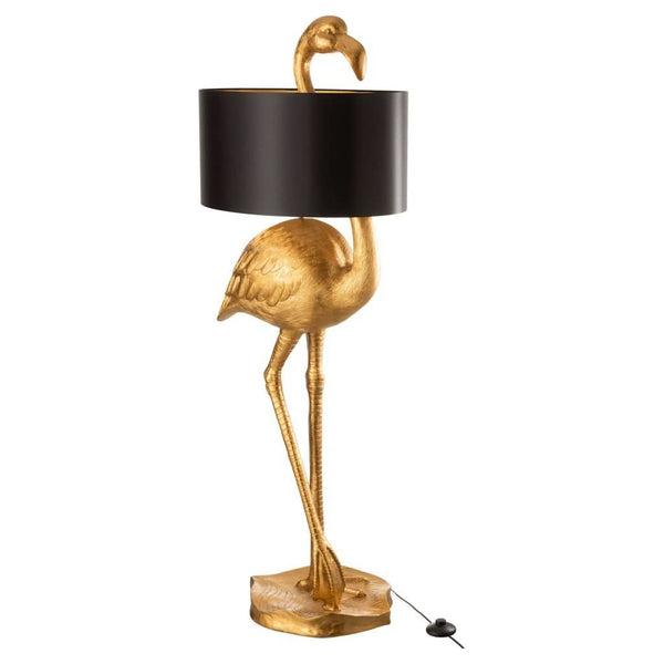 Black and Gold Flamingo Lamp