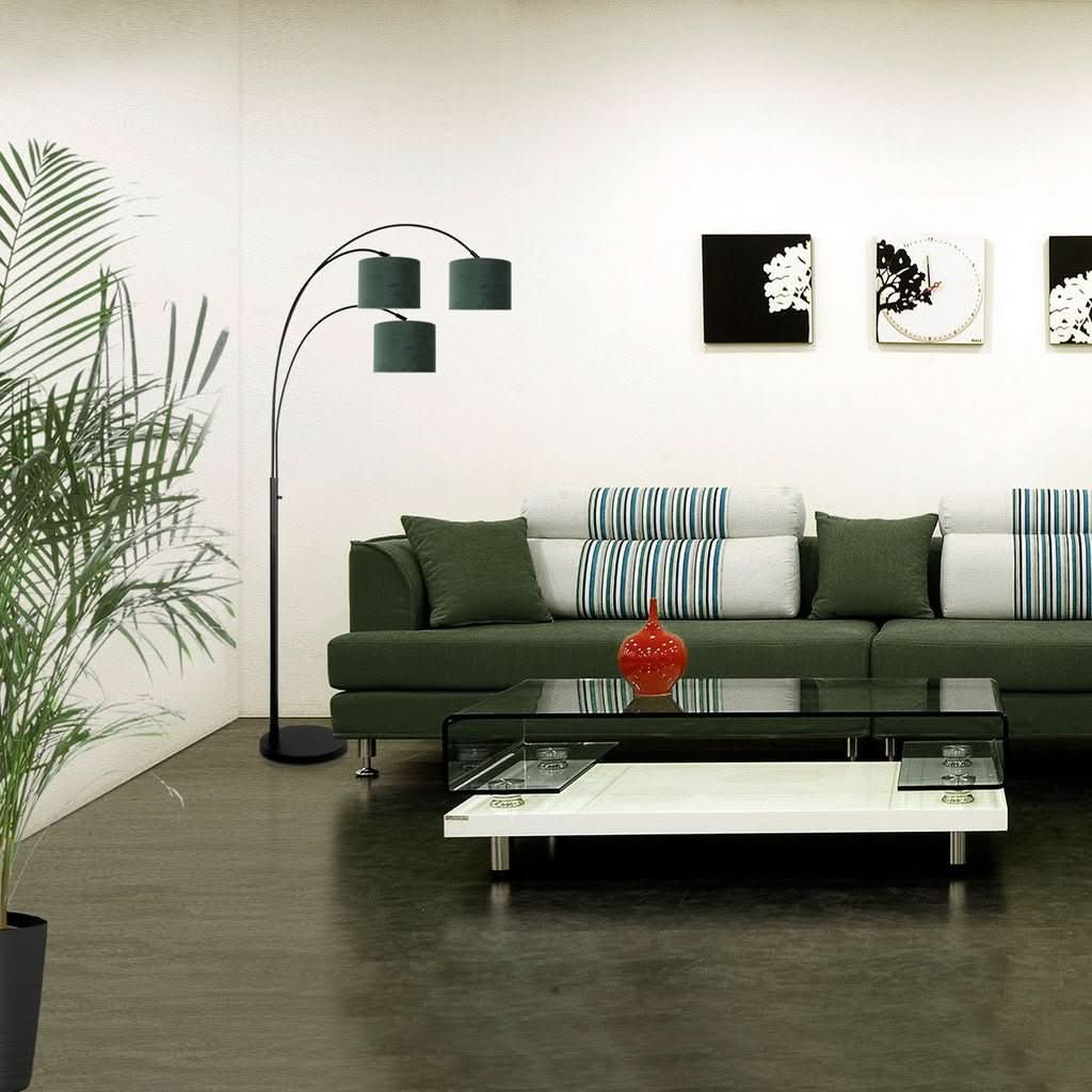 Lampe sur Pied 3 Têtes Velours | Giro - Designix Lampadaire