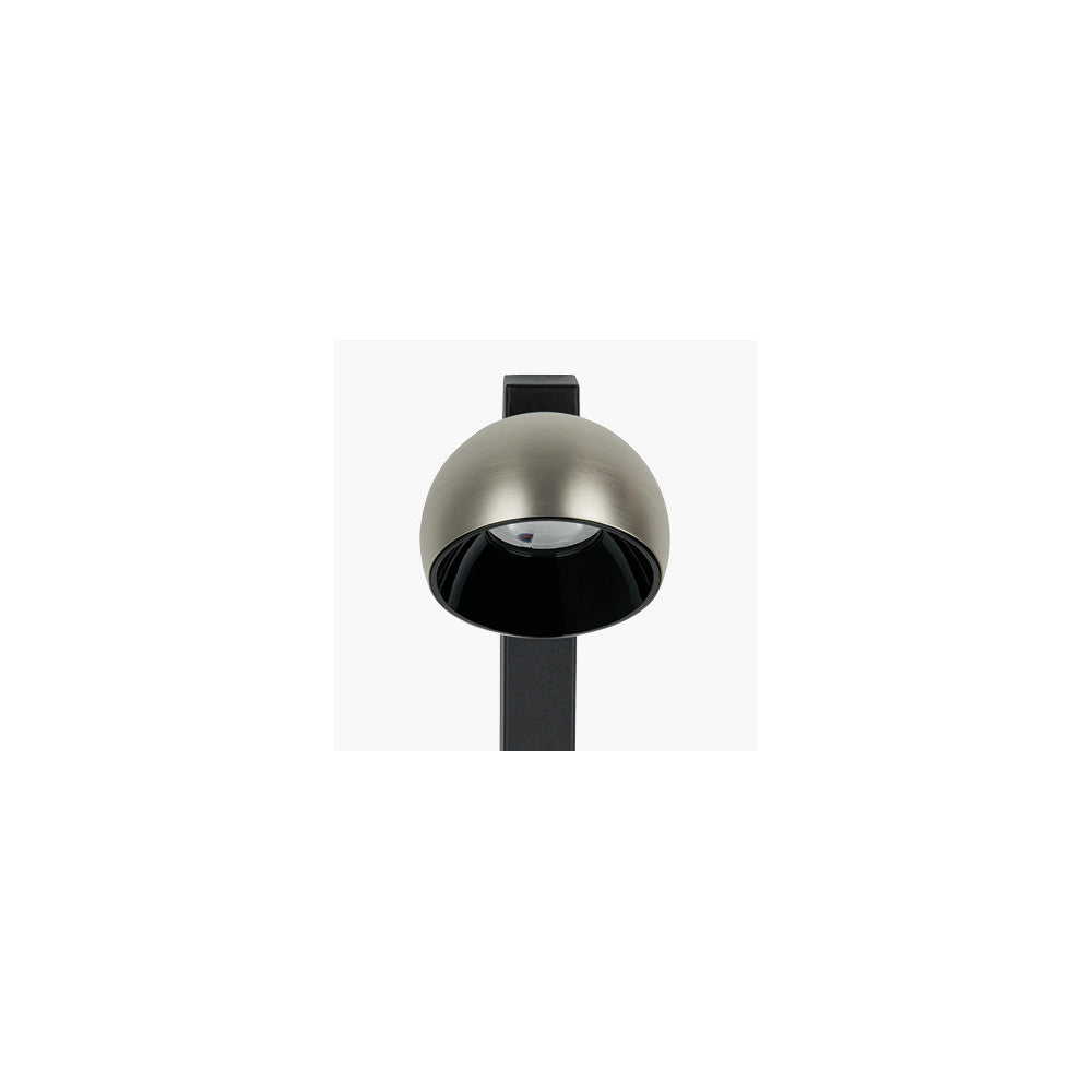 Lampe sur Pied ZAMBELIS 7W Tactile Dimmable DESIGN Noir Sable et Aluminium Brosse 25345