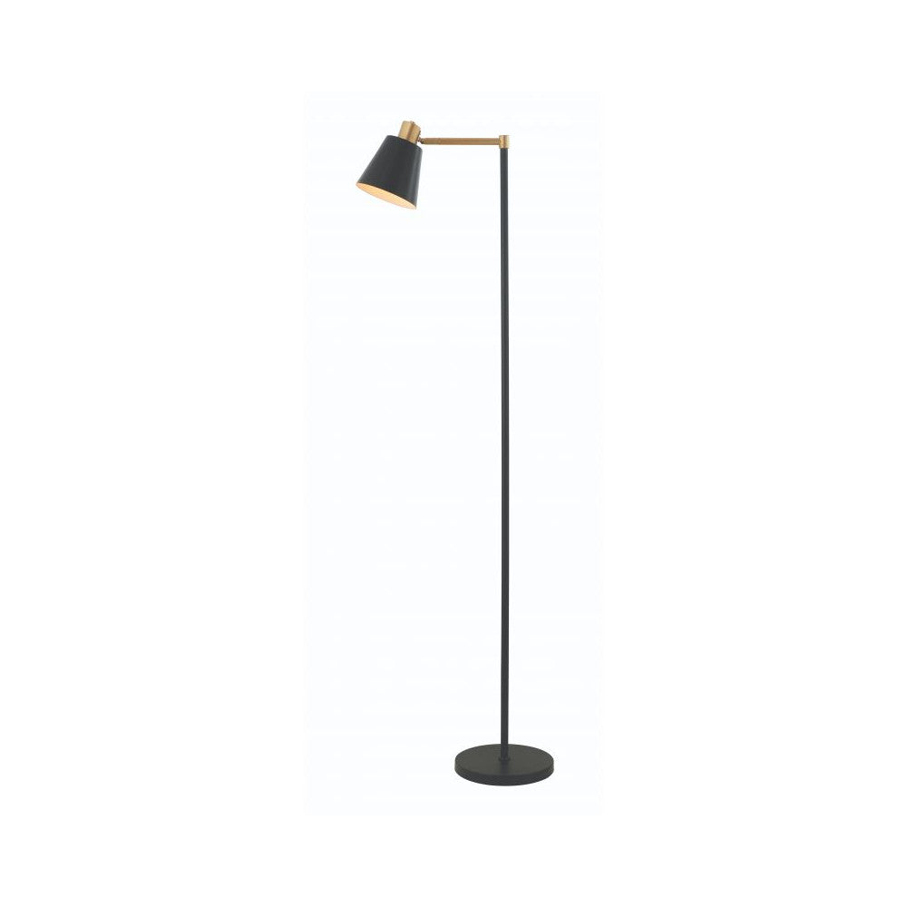 Lampe sur pied ZAMBELIS D250 E27 DESIGN Noir Mat et Dore Mat Sans Source 20216